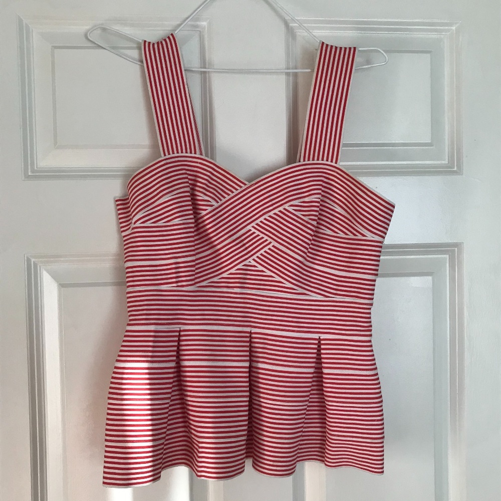 Elastic peplum tank top